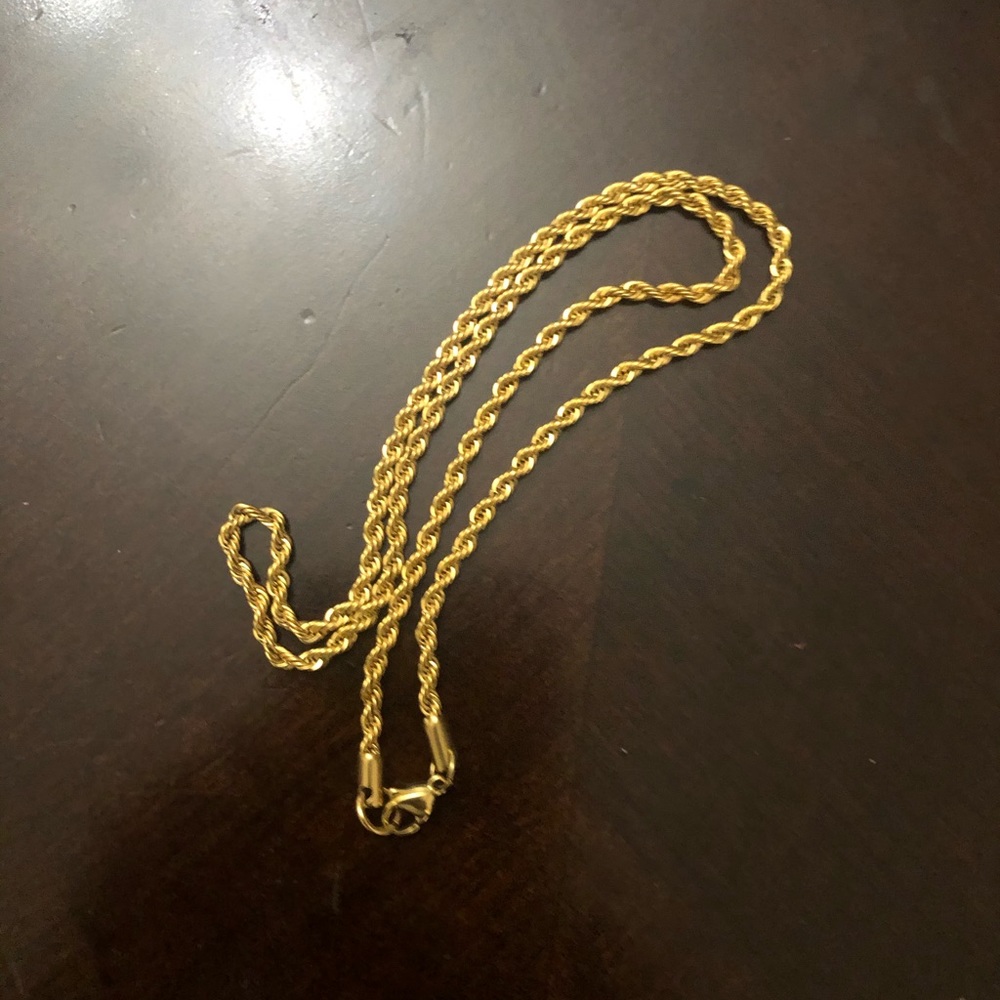 14k gold plated layered chain .